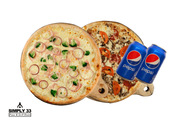 Simply Offers - 2 pizzas + 2 pepsis