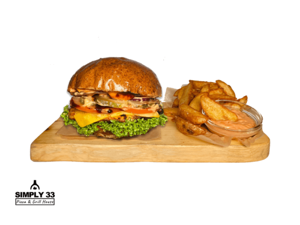 Simply Chicken Burger + Americké brambory & Dip
